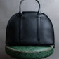 "MORABITO" Half moon design grained leather handbag