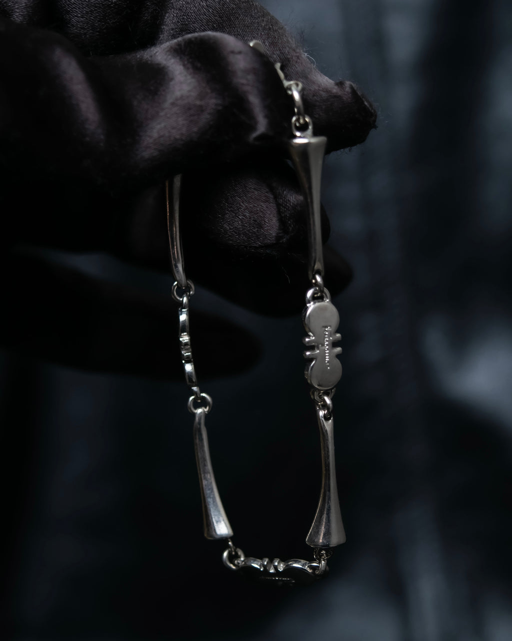 "Salvatore Ferragamo" silver gangini logo chain bracelet