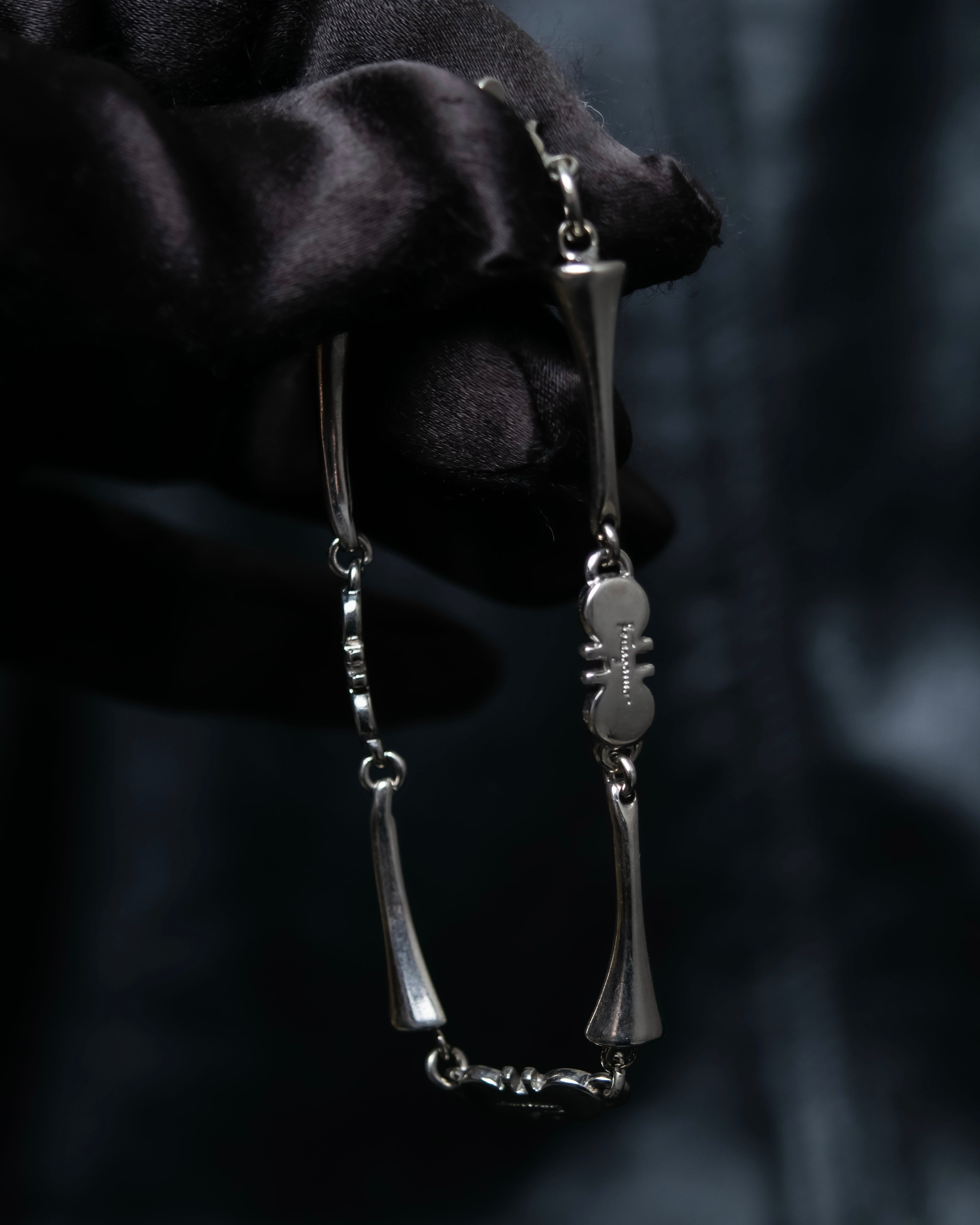 "Salvatore Ferragamo" silver gangini logo chain bracelet