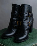 "MCQ Alexander McQueen" Studded design belted heel boots