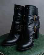 "MCQ Alexander McQueen" Studded design belted heel boots