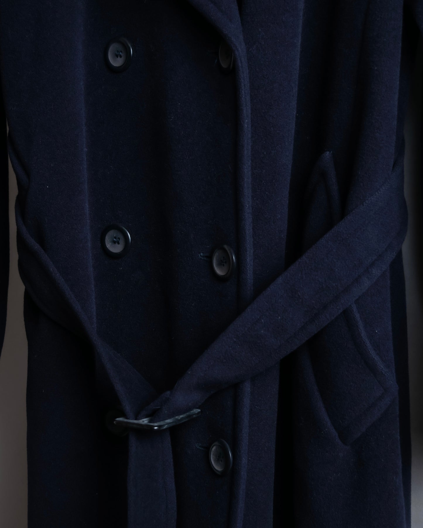 "Weekend Max Mara" Belted design double breasted maxi length wool chester coat