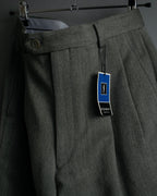 "YVES SAINT LAURENT" Deep pleat tapered wool slacks