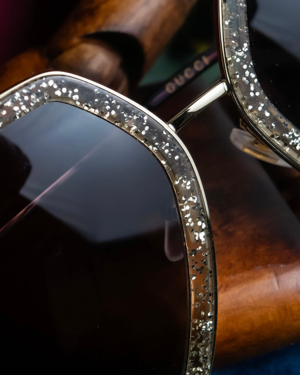 "GUCCI" Glitter design octagonal frame sunglasses
