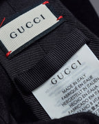 "GUCCI" Michele period tiger embroidery silk necktie