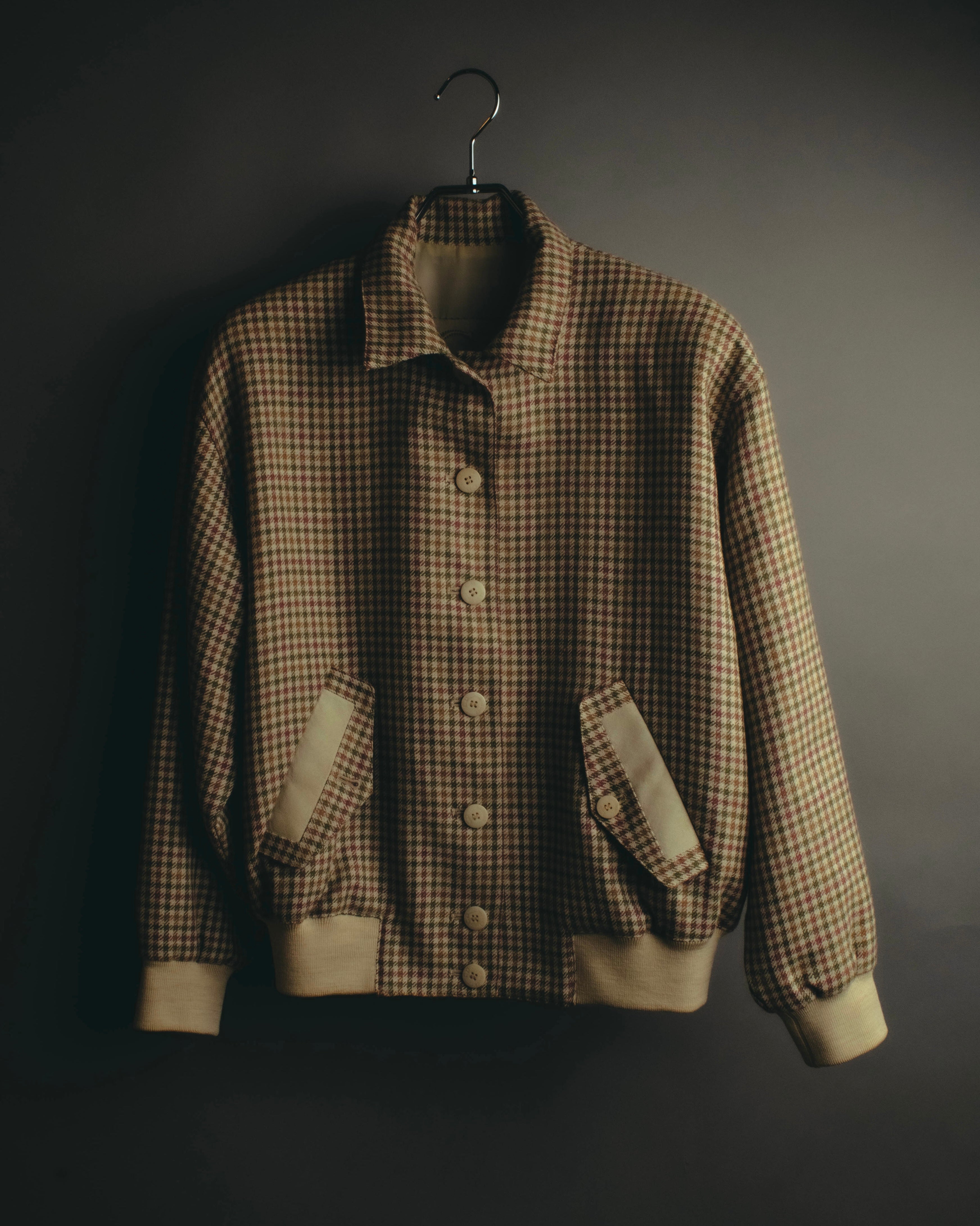 "Christian Dior" 80's-90's Wool check bomber jacket