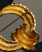 "Christian Dior" 80's-90's Sculptural gold tone brooch