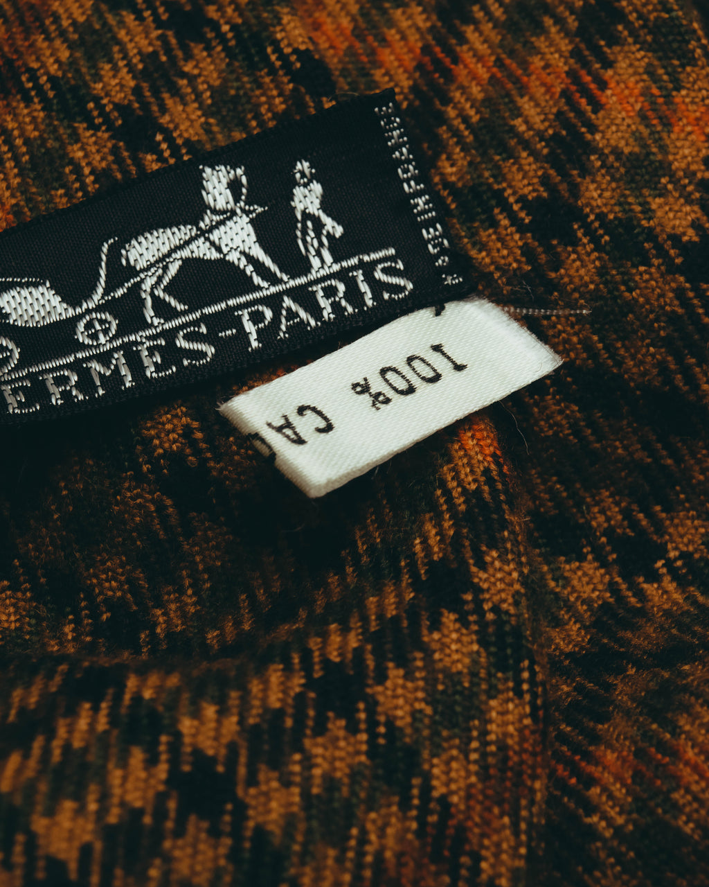 -SPECIAL- “HERMÈS” 70’s-90’s Glen plaid cashmere tie