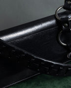 -SPECIAL- "YVES SAINT LAURENT"
00's Tom Ford period stacked ring design horizontal leather bag