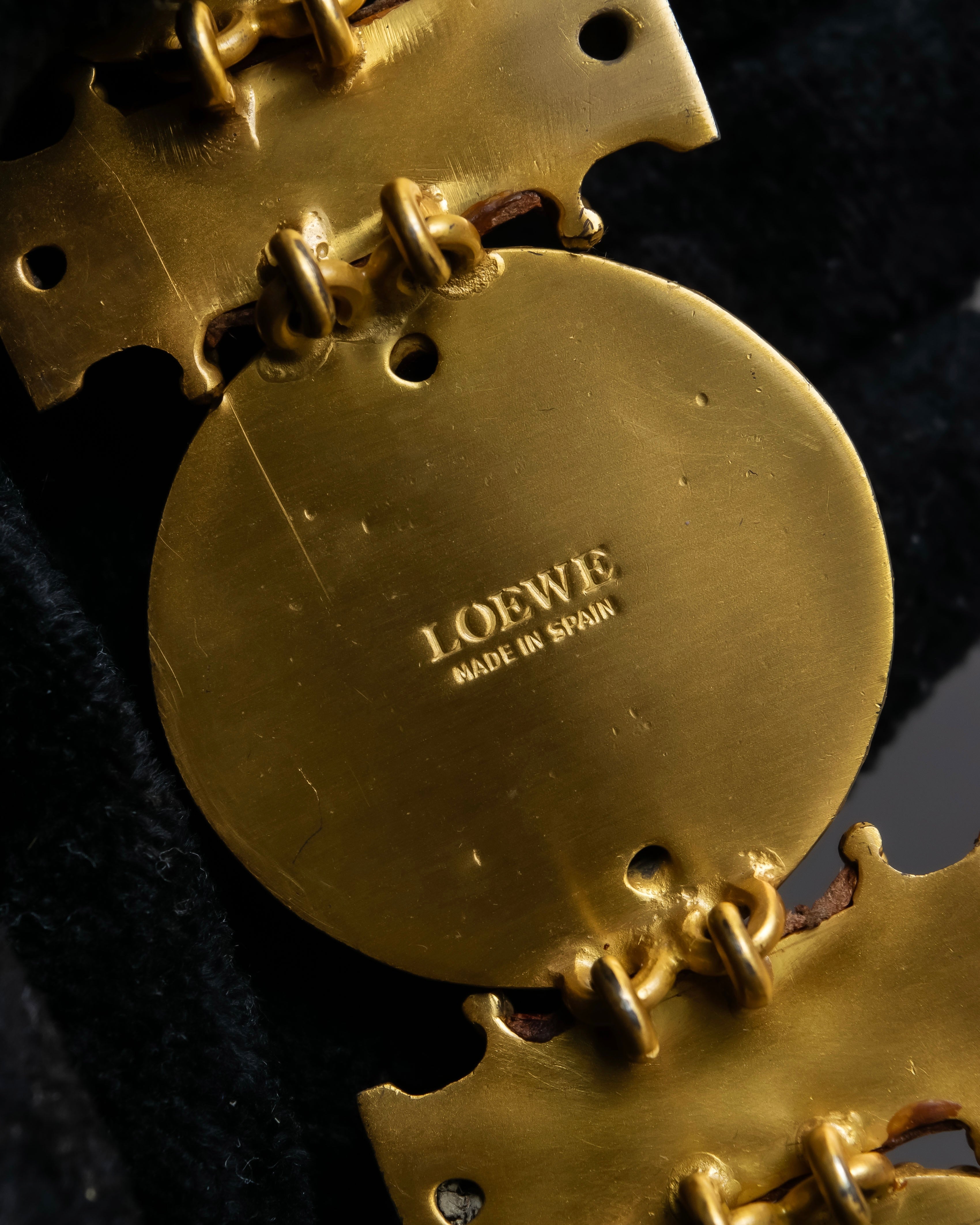 "LOEWE" Gold metal dome motif bracelet