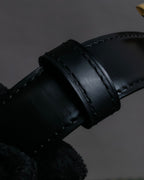 "Cartier" Gold metal buckle design leather belt