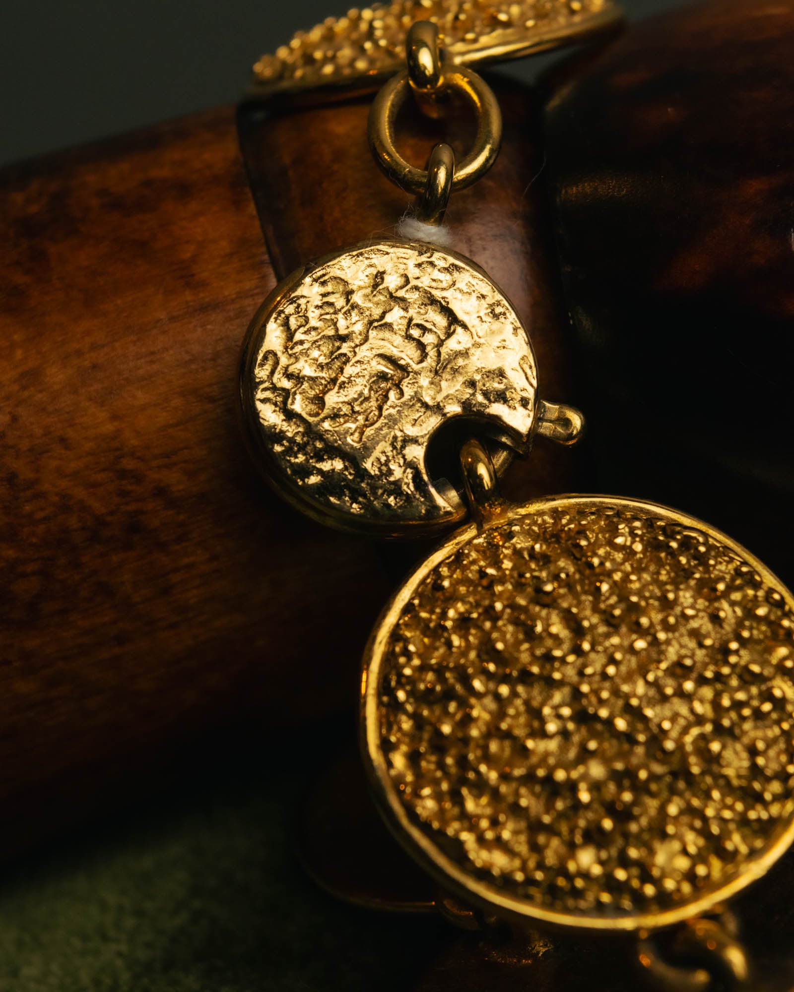 -SPECIAL- “YVES SAINT LAURENT” 80’s-90’s Lava texture statement bracelet