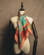 "GUCCI" Late 70's-early 90's oriental motif silk scarf