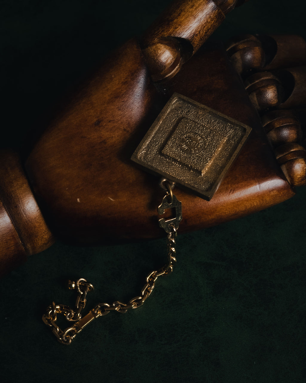 "CELINE" 80’s-90’s square stone pendant charm