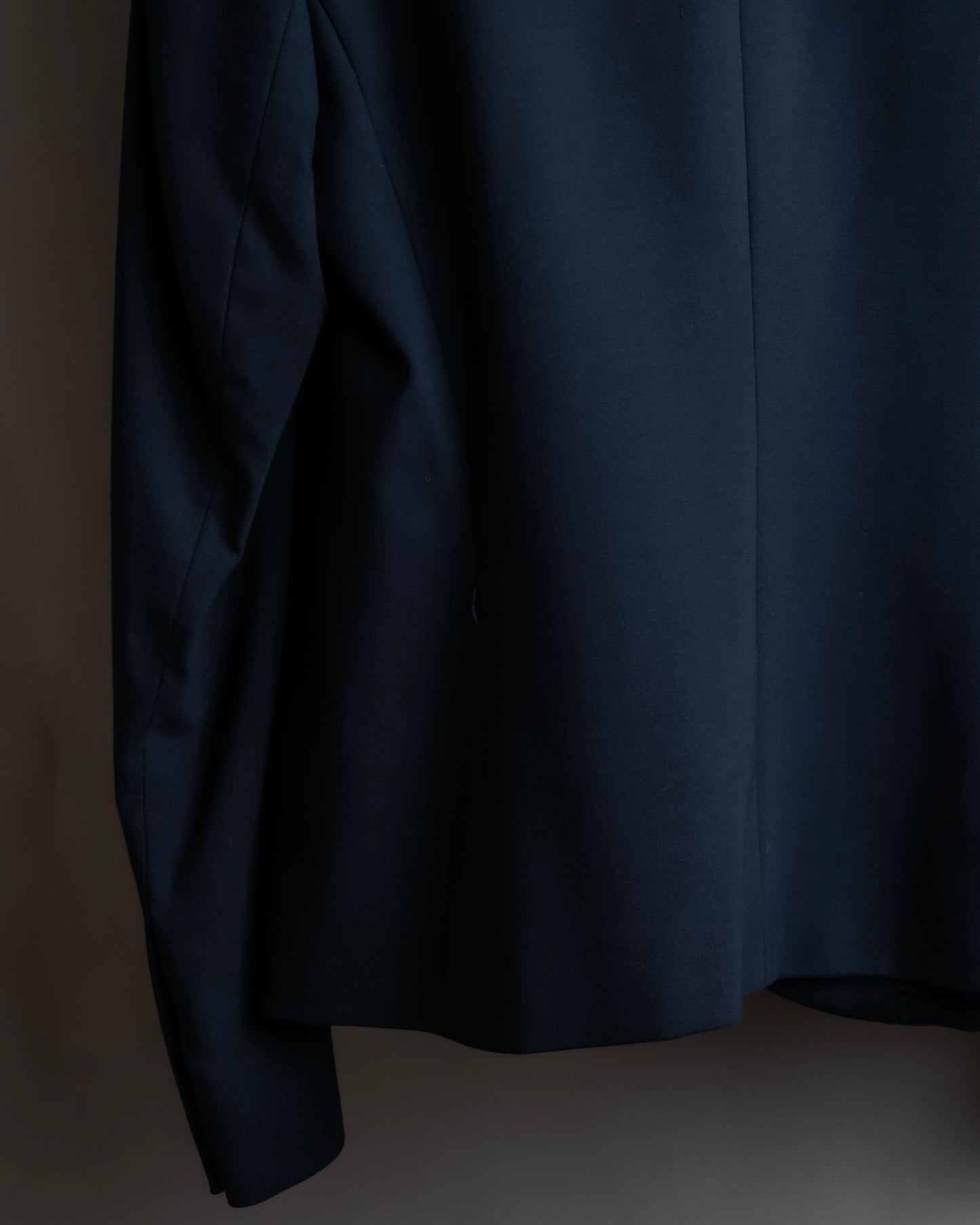 "PRADA" Short length tailored jacket & cropped skirt navy color set up