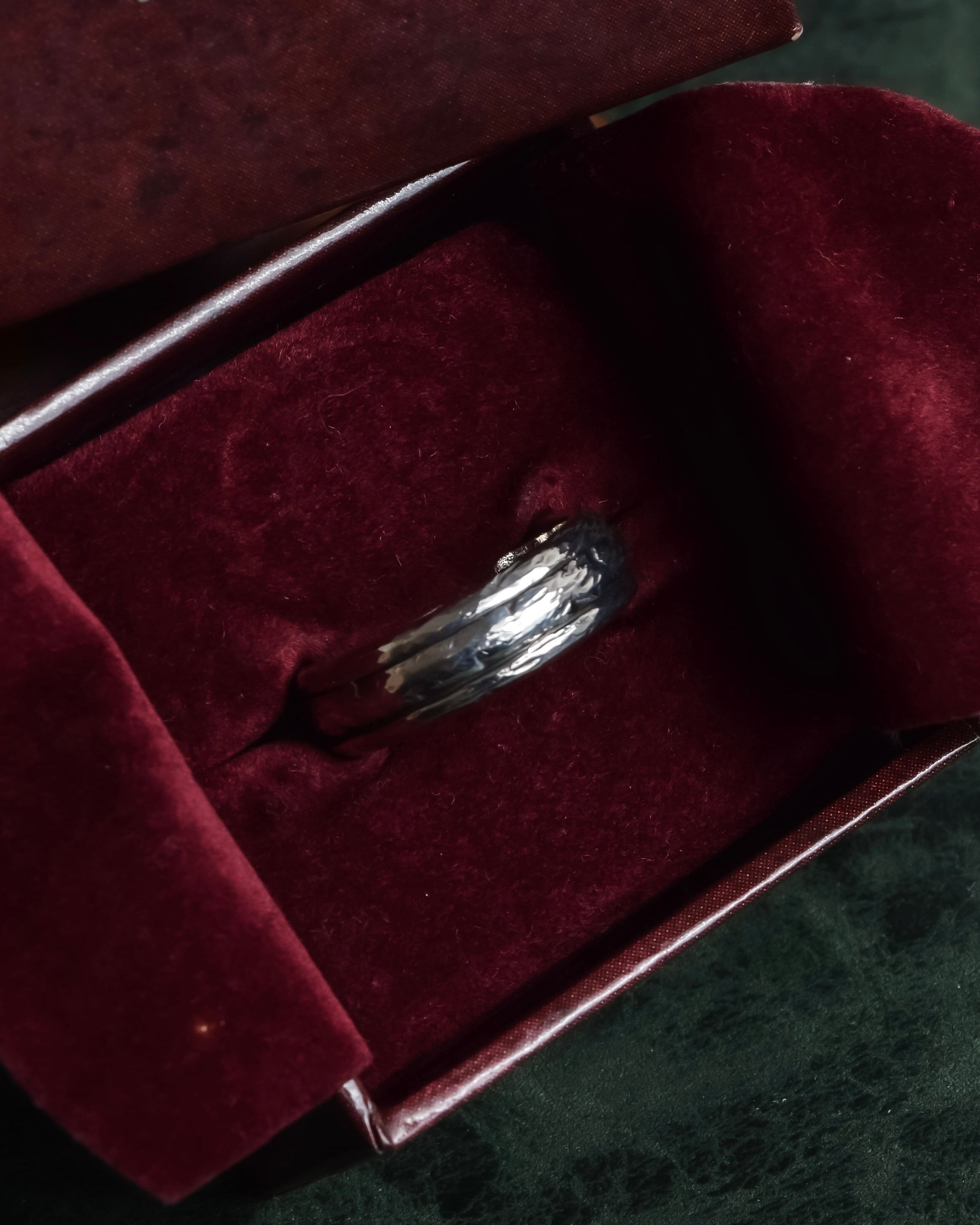 "GEORG JENSEN" Hammered silver signature ring