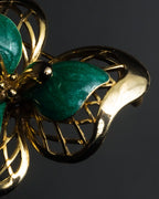 "BALENCIAGA" Floral＆leaf motif brooch set of 2