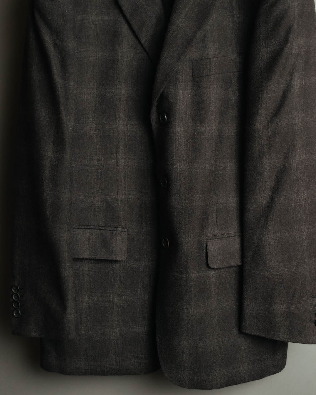 “PRADA” 90’s-00’s Wool cashmere checked tailored jacket