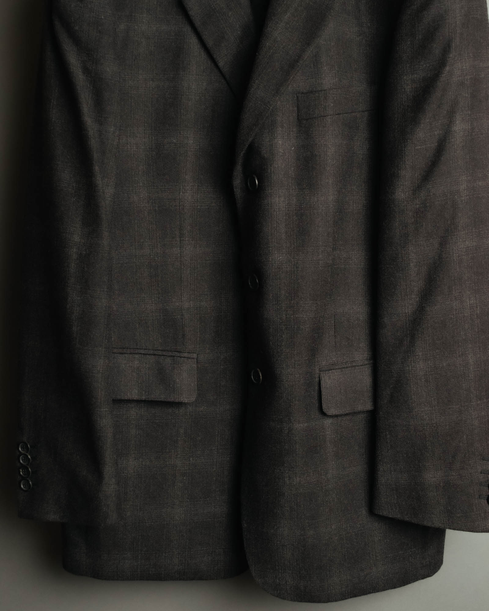 “PRADA” 90’s-00’s Wool cashmere checked tailored jacket