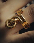-SPECIAL- “BOTTEGA VENETA” 2021-2025 Gold tone sculptural knot ring