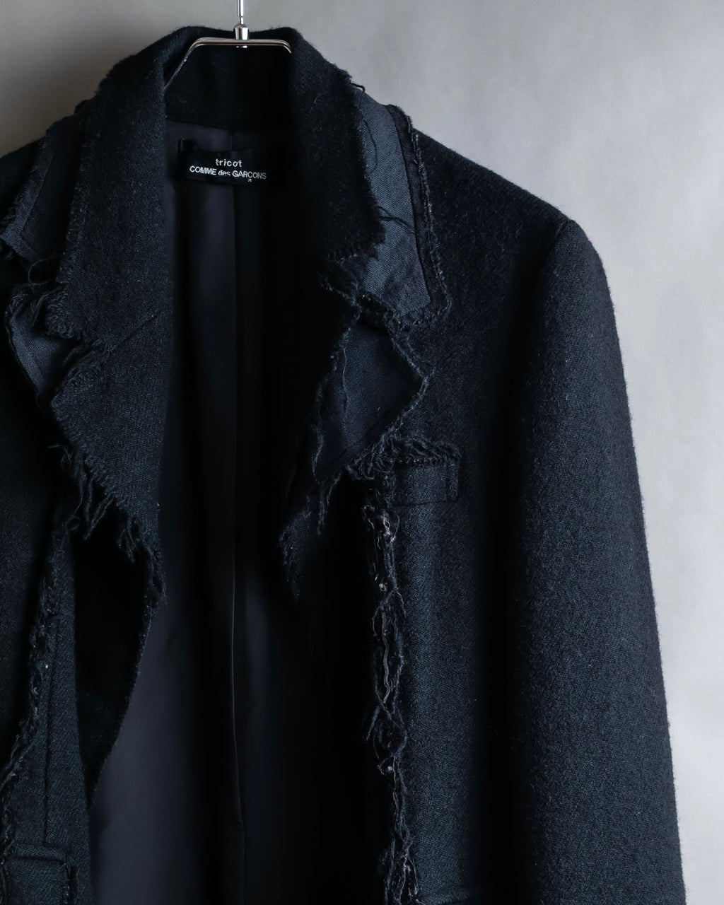 "tricot COMME des GARCONS" Fringe cut design tailored jacket