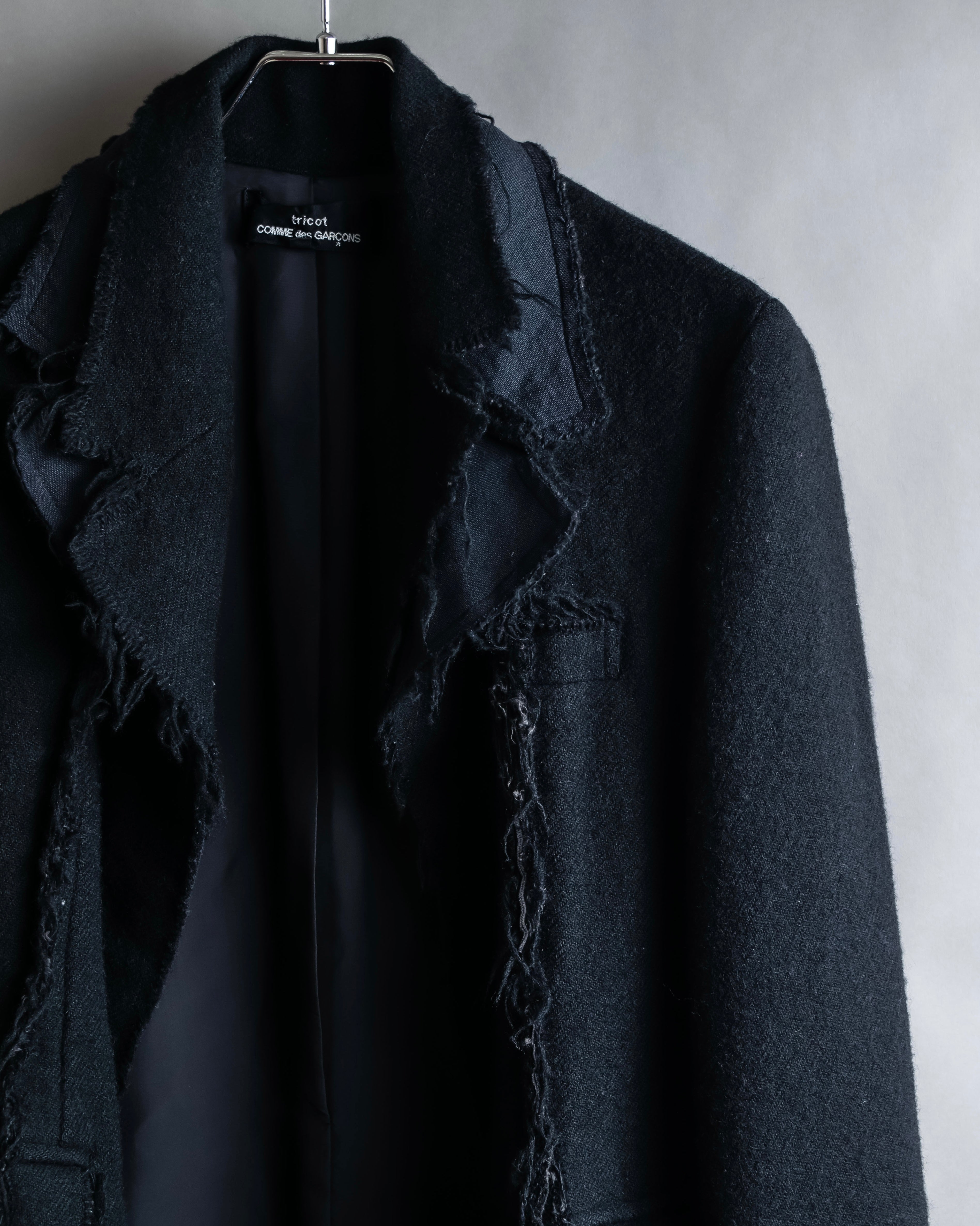 "tricot COMME des GARCONS" Fringe cut design tailored jacket