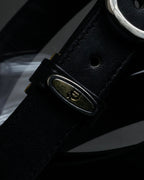 "Christian Dior" Logo buckle slim leather belt