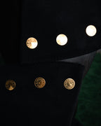 “HERMES” 90’s-00’s Gauntlet serier button suede gloves