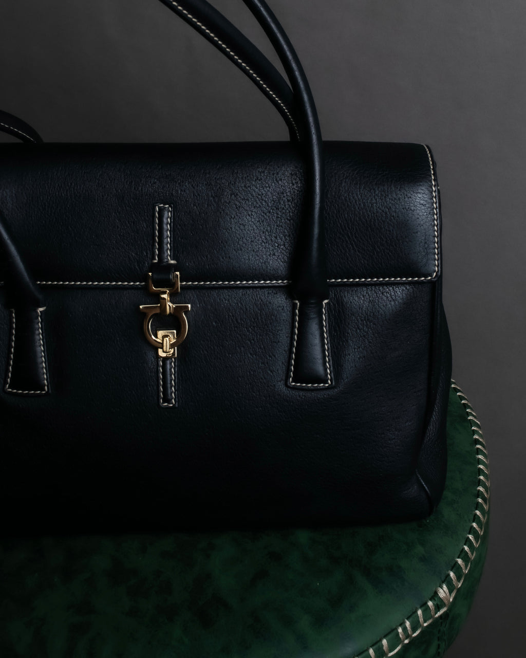 "Salvatore Ferragamo" Gancini motif design leather one-handle bag