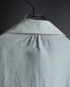 "GUCCI" Michele period ruffle round collar linen pullover shirt