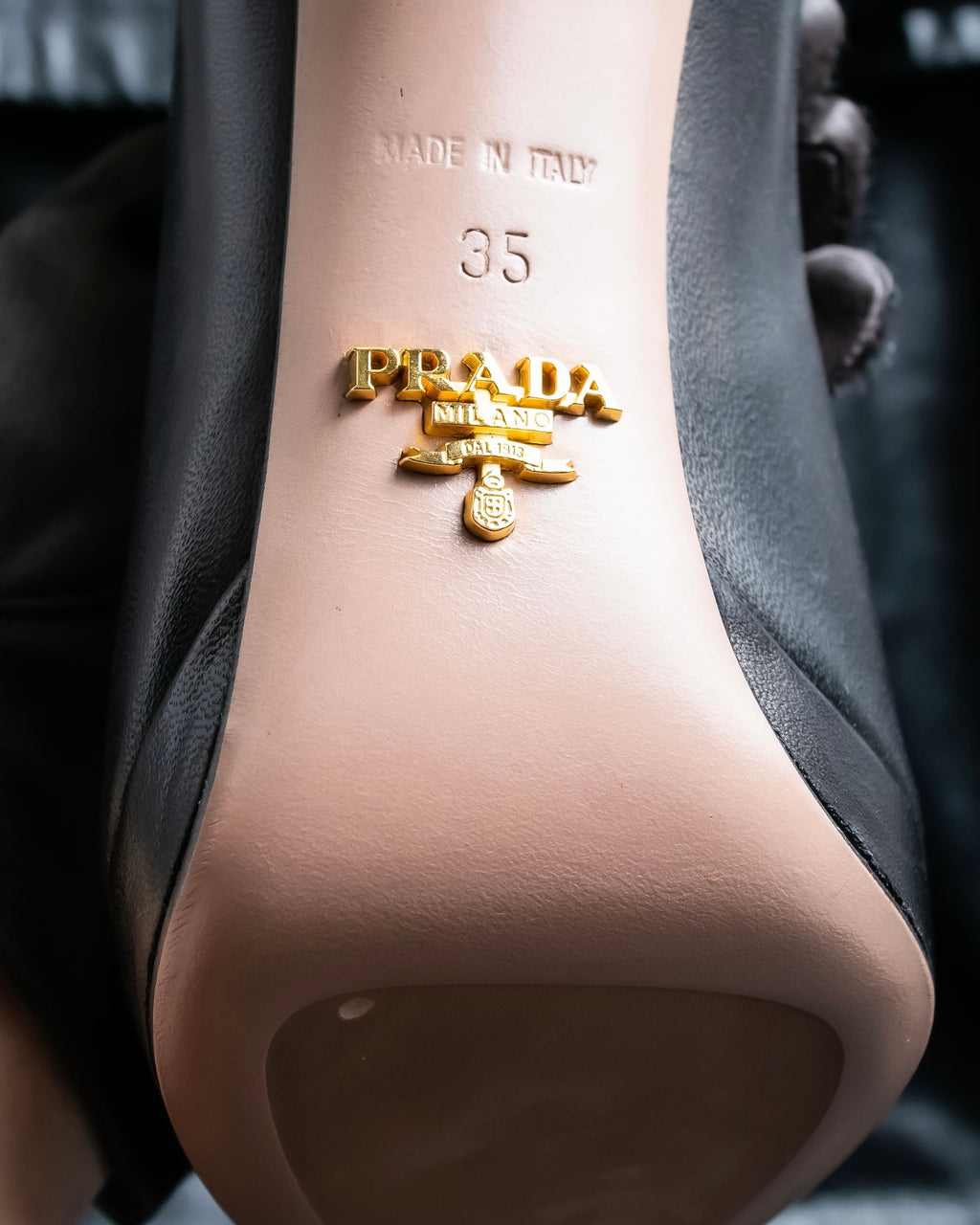 "PRADA" Shirred mode stylelong boots