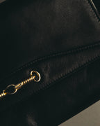 "CELINE" 70's-80's Classic horsebit leather shoulder handbag