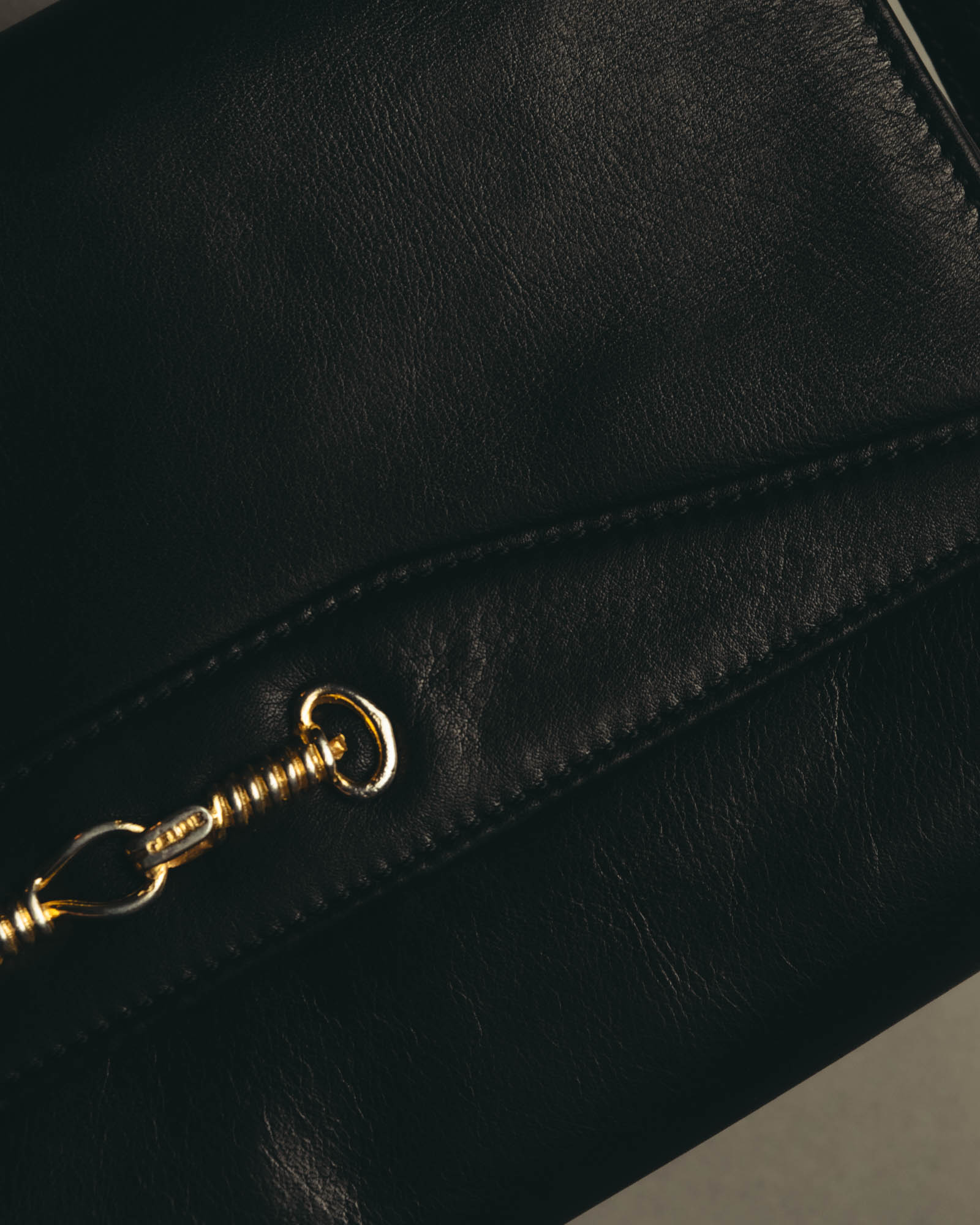 "CELINE" 70's-80's Classic horsebit leather shoulder handbag