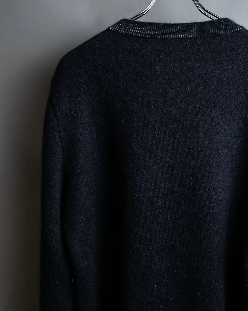 "Saint Laurent" Handsome face embroidery mohair blend oversized knit