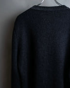 "Saint Laurent" Handsome face embroidery mohair blend oversized knit