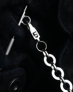 “Salvatore Ferragamo“ 90’s-00’s Suede gancini chain shoulder bag