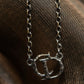 "DIOR" Logo motif combination silver necklace