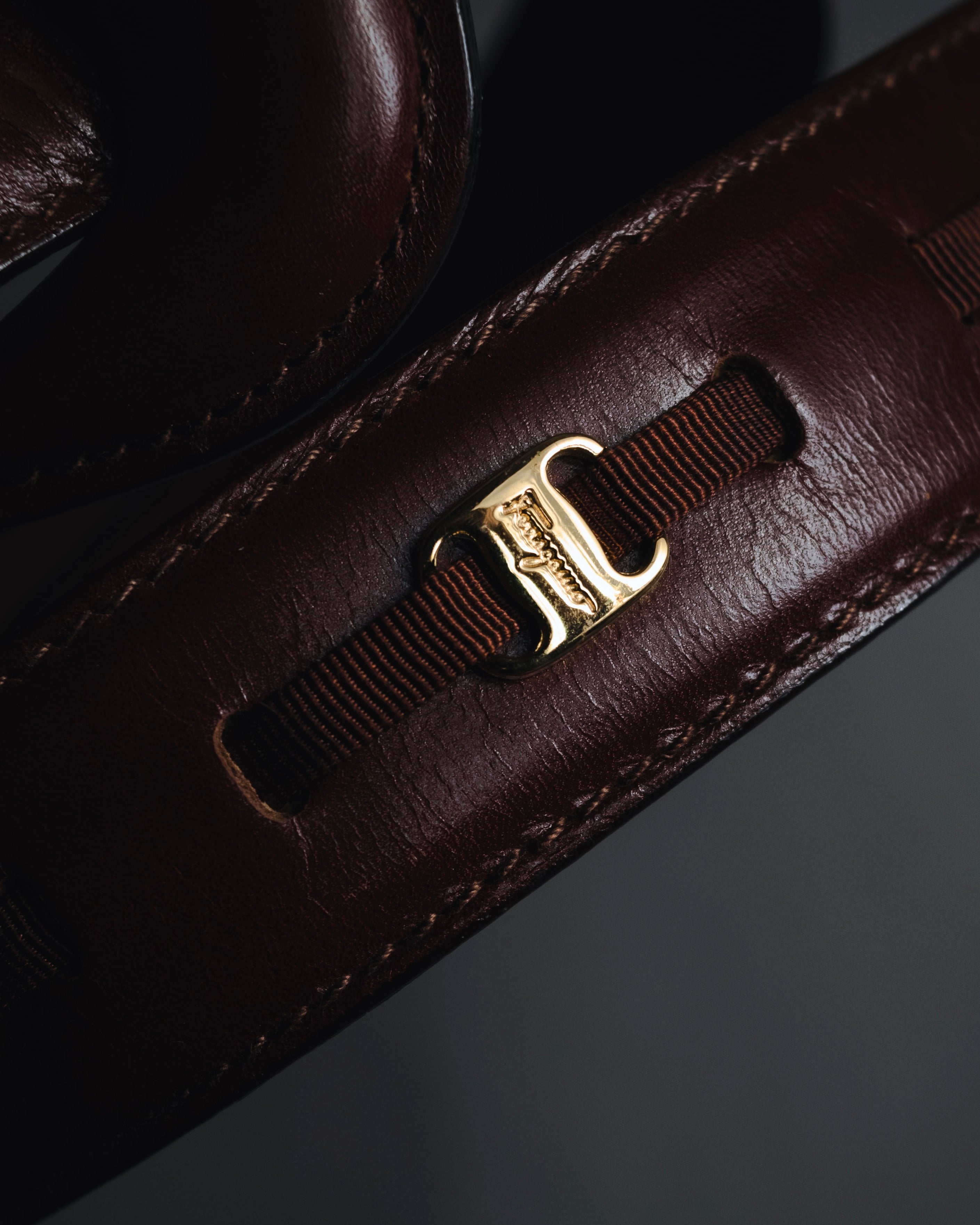 "Salvatore Ferragamo" 90’s-00’s Vara ribbon smooth leather belt