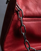 "MAISON MARGIELA 2001SS" Horizontal design silver chain handle leather bag