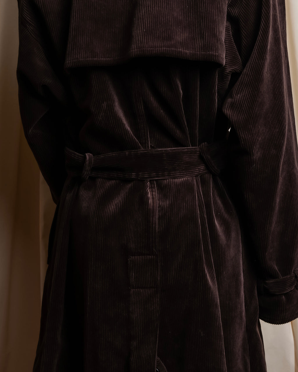 "Barbour" Wide ribbed corduroy maxi-length trench coat