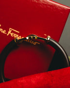 “Salvatore Ferragamo” 90’s-10’s Dark brown double Gancini bangle