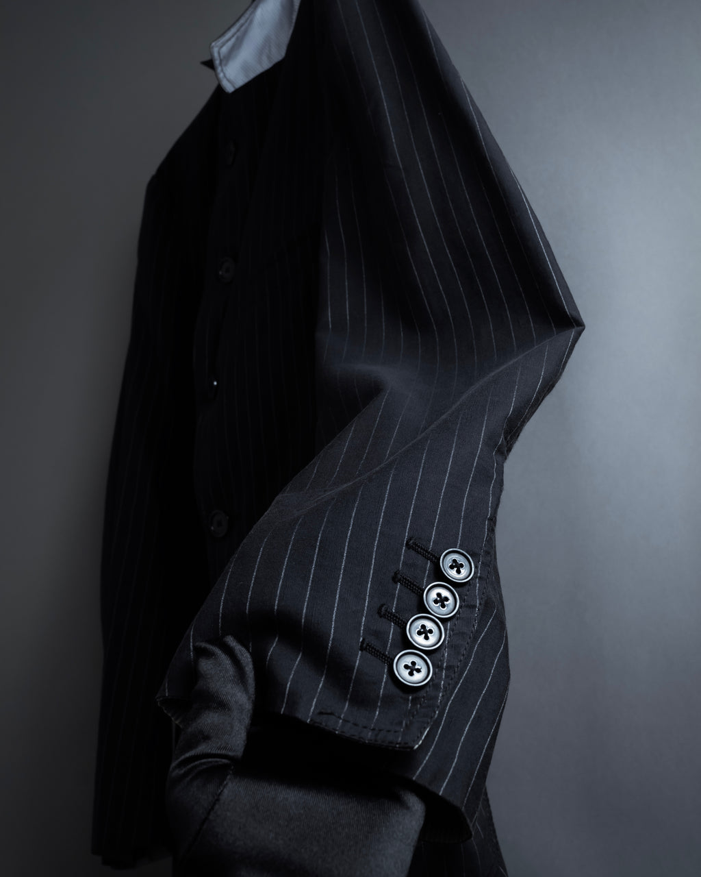 "Dolce & Gabbana" Collar switching design pinstripe pattern tailored jacket