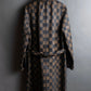 "FENDI" Pecan checkered belted mid length coat