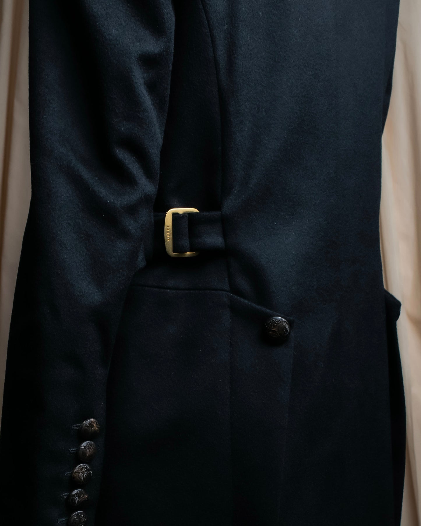 "GUCCI" Asymmetrical front detail high neck coat