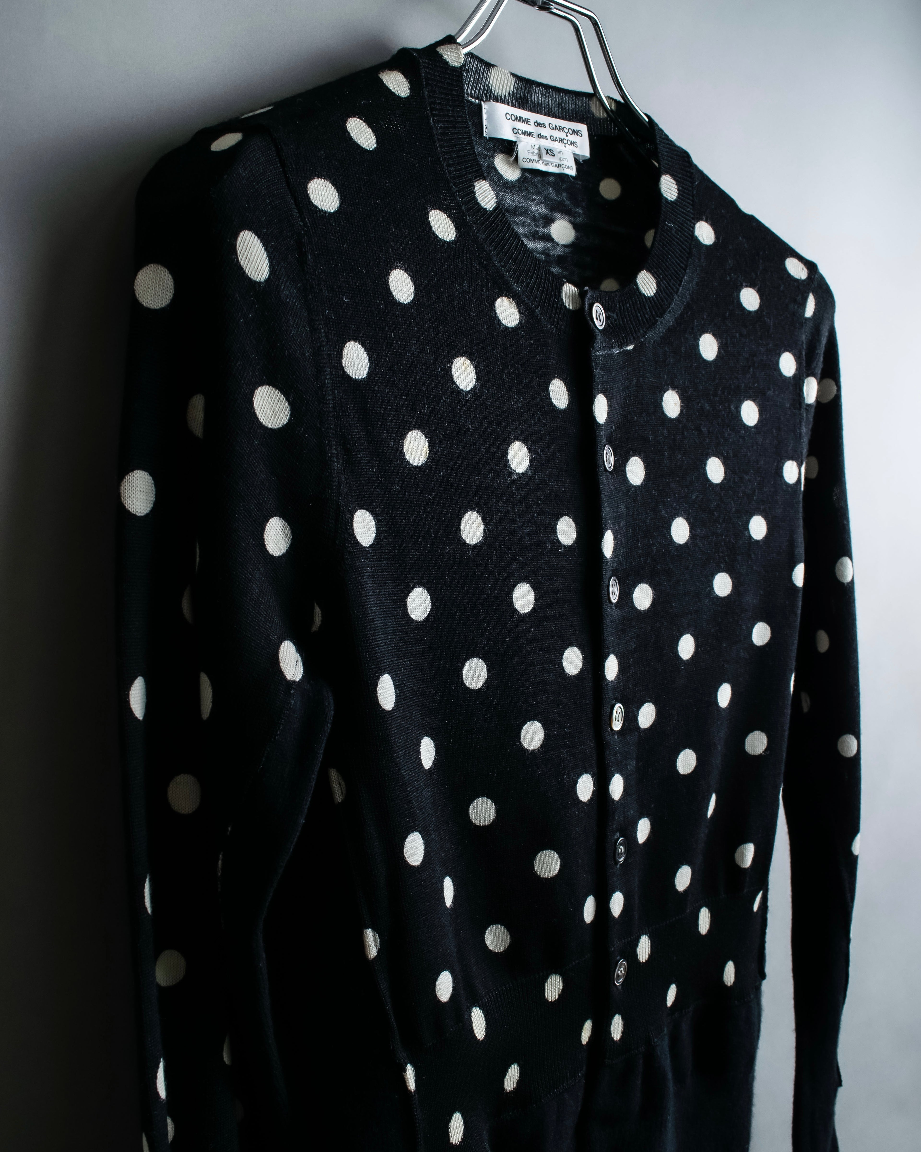 “Comme des Garçons Comme des Garçons“ Dot patterned wool knit cardigan