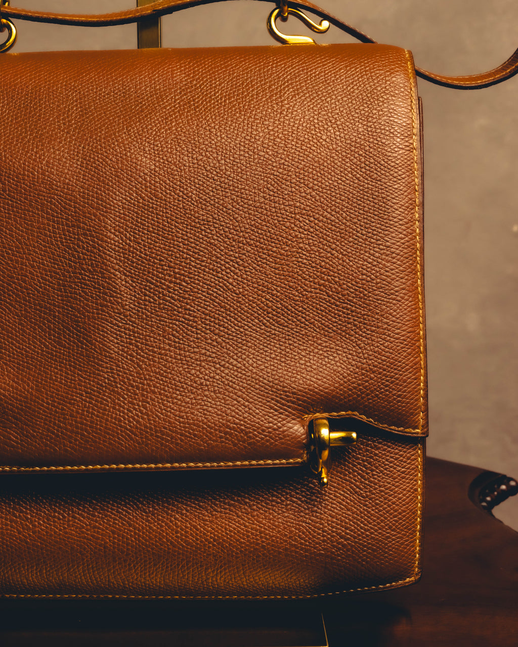 -SPECIAL- "Hermès" 80's Structured leather shoulder bag