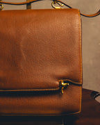 -SPECIAL- "Hermès" 80's Structured leather shoulder bag