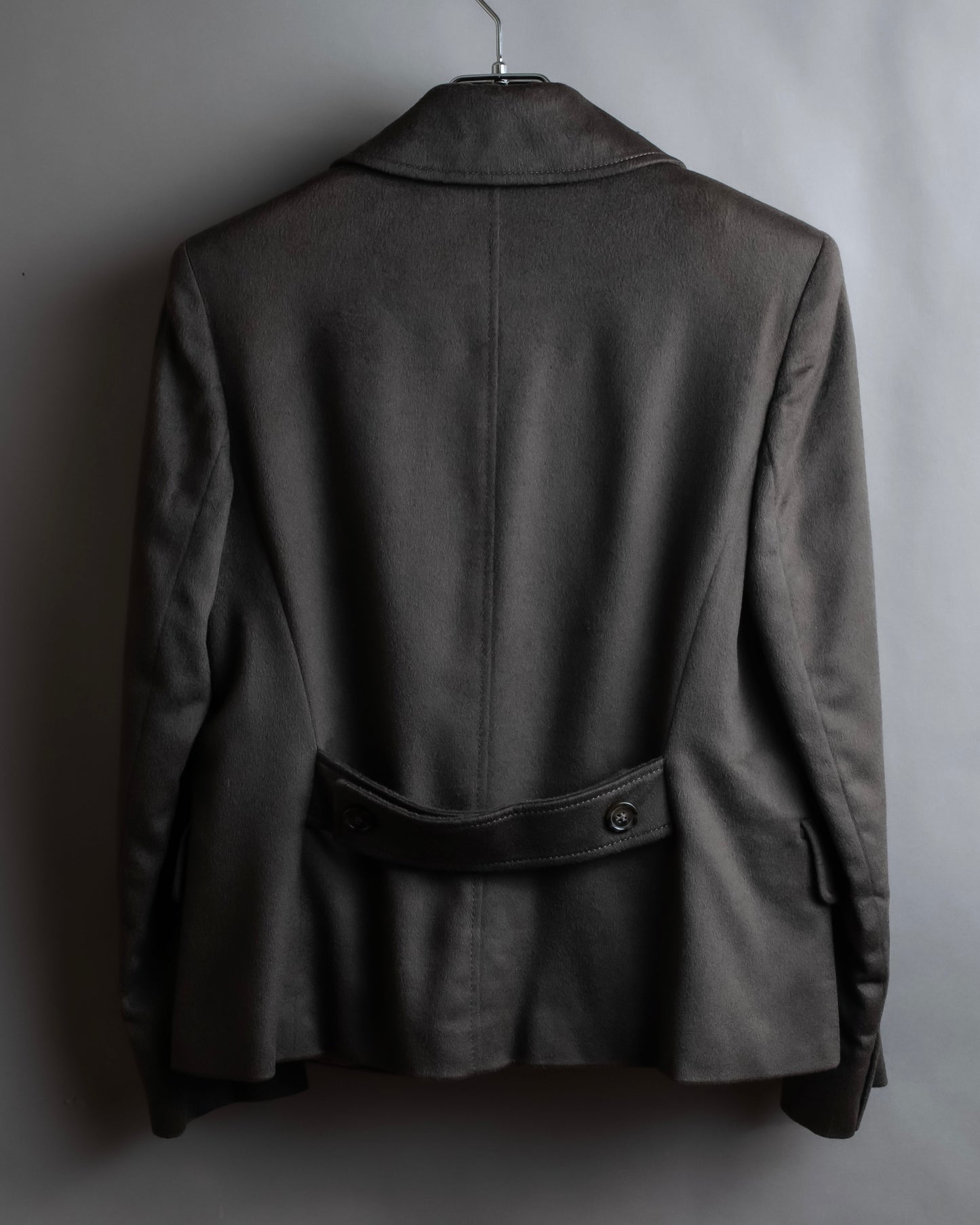 "Max Mara" Diagonal front button design stand collar jacket