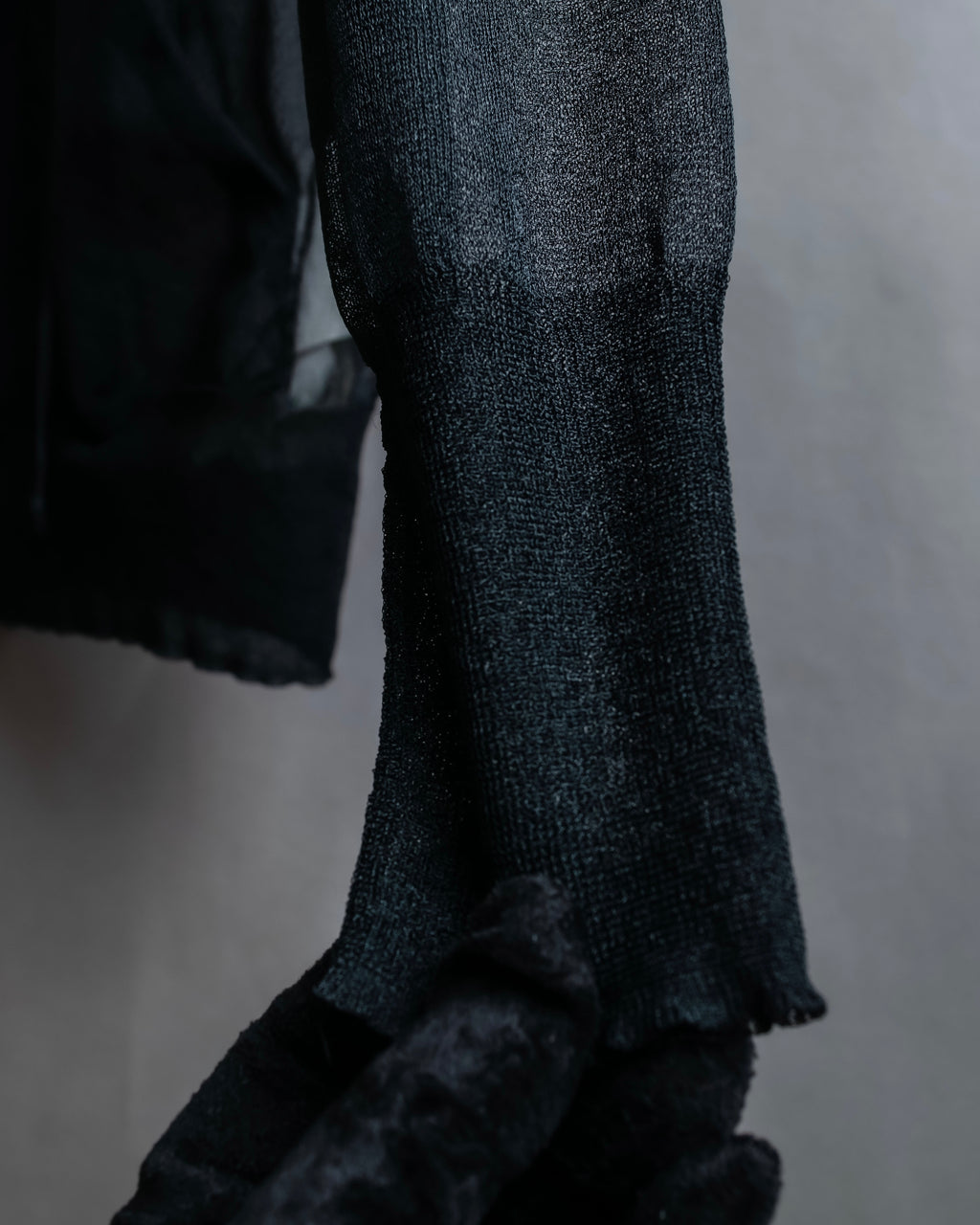 "sacai" Wig design sheer hooded pullover