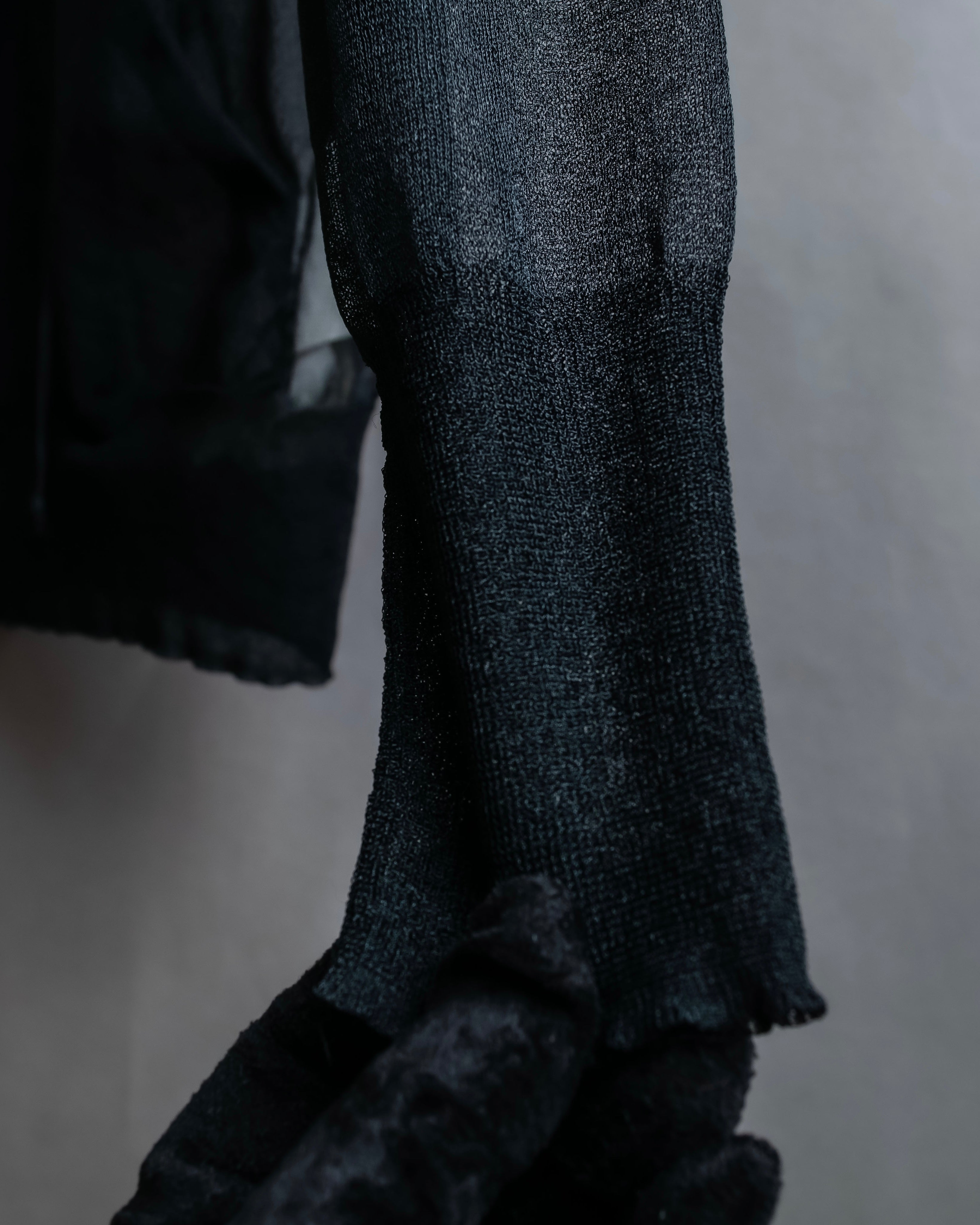 "sacai" Wig design sheer hooded pullover